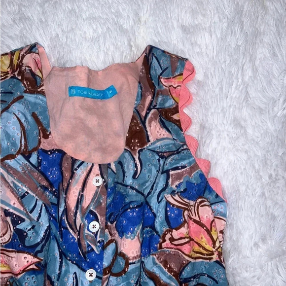 Tori Richard Express Yourself Rebekah Romper size Small Floral Preppy Print - Picture 4 of 7